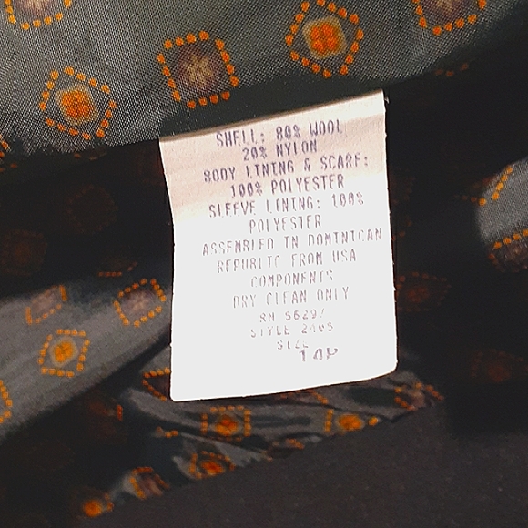 Vintage Andrea Marin New York Wool Coat Womens Size 14P - Picture 9 of 9